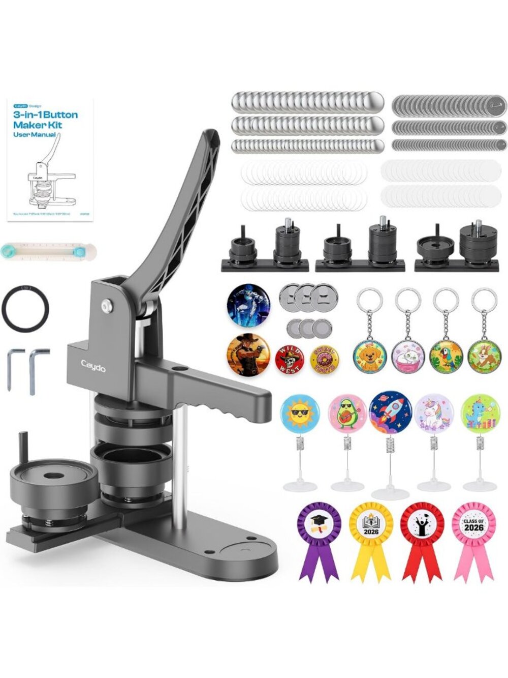Button Maker Machine - Create Custom Buttons in 1", 1.25", & 2.25" Sizes